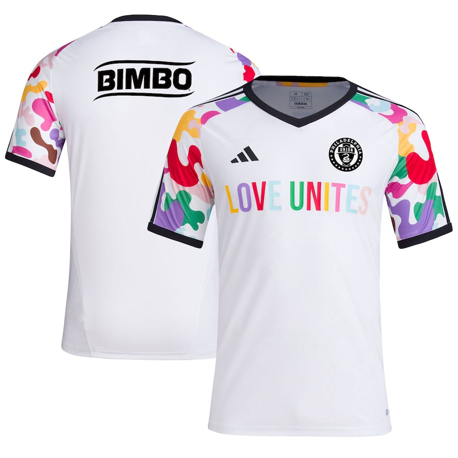 Philadelphia Union adidas 2023 Pride Pre-Match Top - White