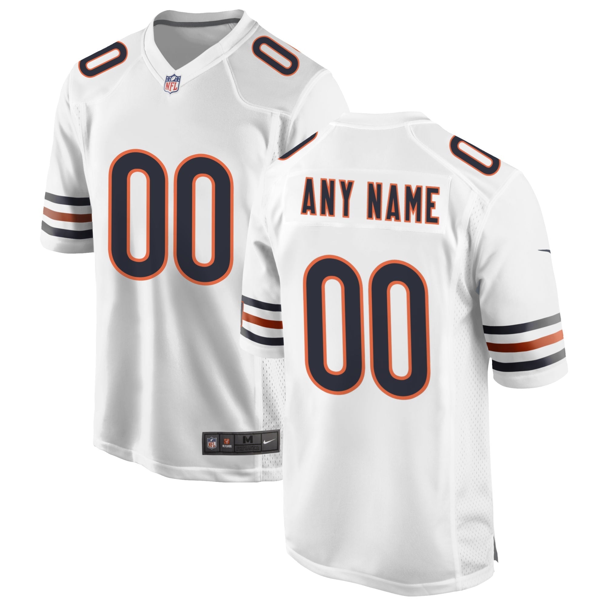 Men's Chicago Bears Nike Alternate Custom Game Jersey - Orange/White/Navy
