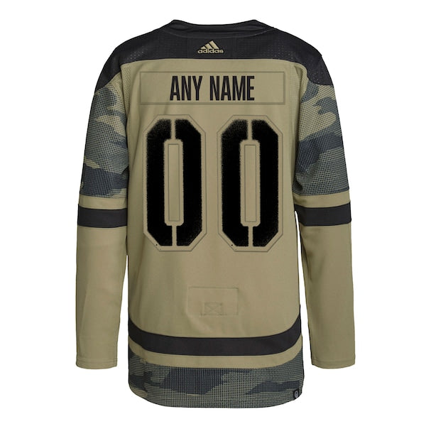 Edmonton Oilers adidas Logo Military Appreciation Team Authentic Custom Practice Jersey - Camo