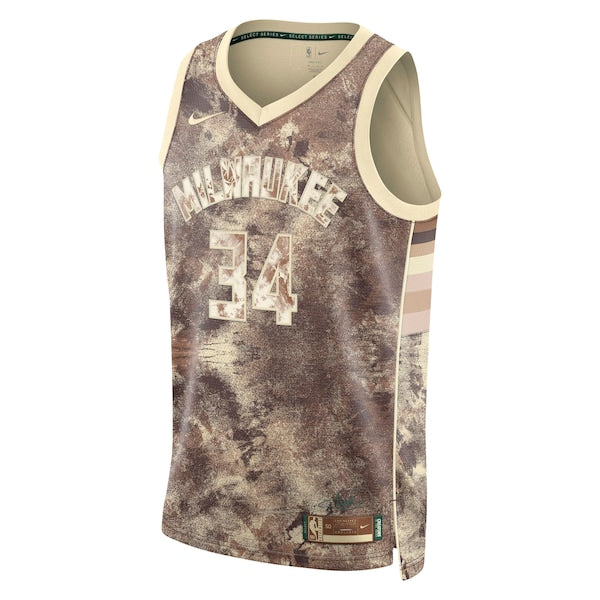 Giannis Antetokounmpo Milwaukee Bucks Nike Unisex Select Series Swingman Jersey - Brown