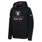 Las Vegas Raiders Nike Youth 2024 NFL Crucial Catch Pullover Hoodie - Black