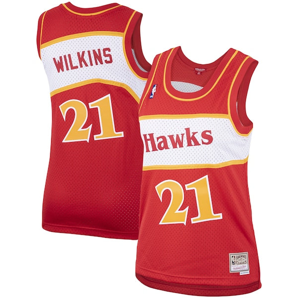 Dominique Wilkins Atlanta Hawks Women's  Hardwood Classics Swingman Jersey - Red