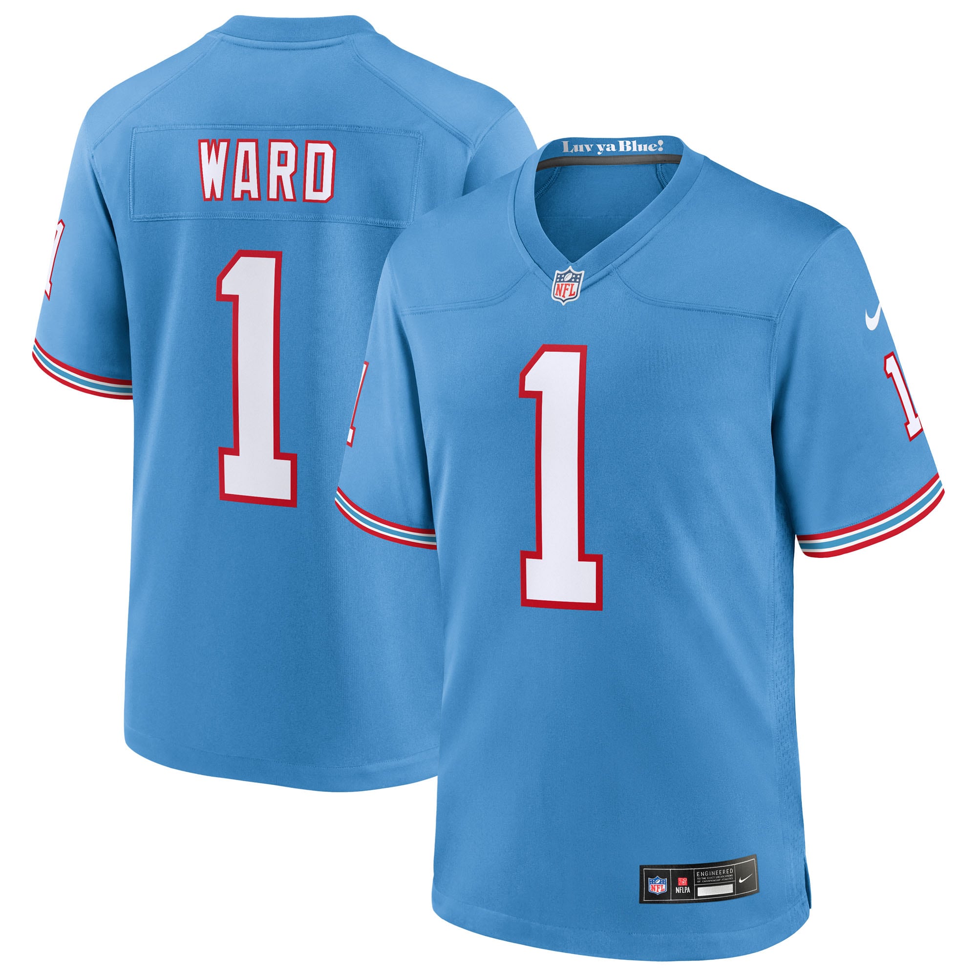 Cameron Ward Tennessee Titans Nike 2025 NFL Draft First Round Pick  Game Jersey - White/Navy/Light Blue
