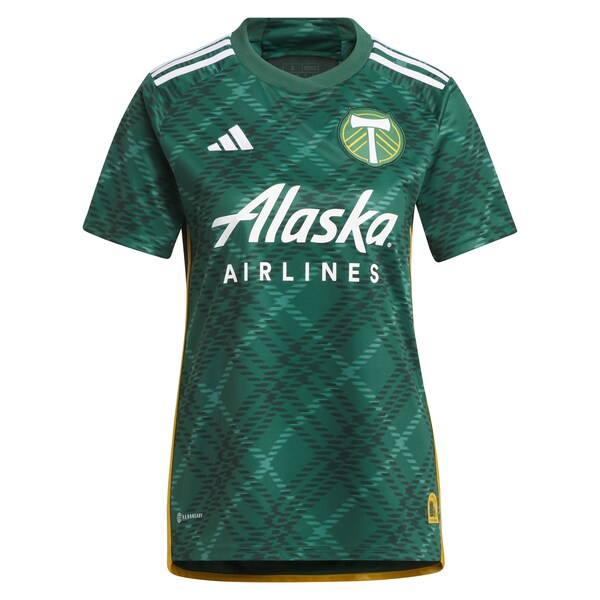 Evander Portland Timbers adidas Women's 2024 Portland Plaid Kit Replica Jersey - Green