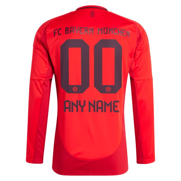 Bayern Munich adidas 2024/25 Home Replica Long Sleeve Custom Jersey - Red