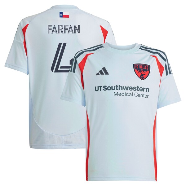 Marco Farfan FC Dallas adidas Youth 2025 The Inferno Kit Replica Player Jersey - Light Blue