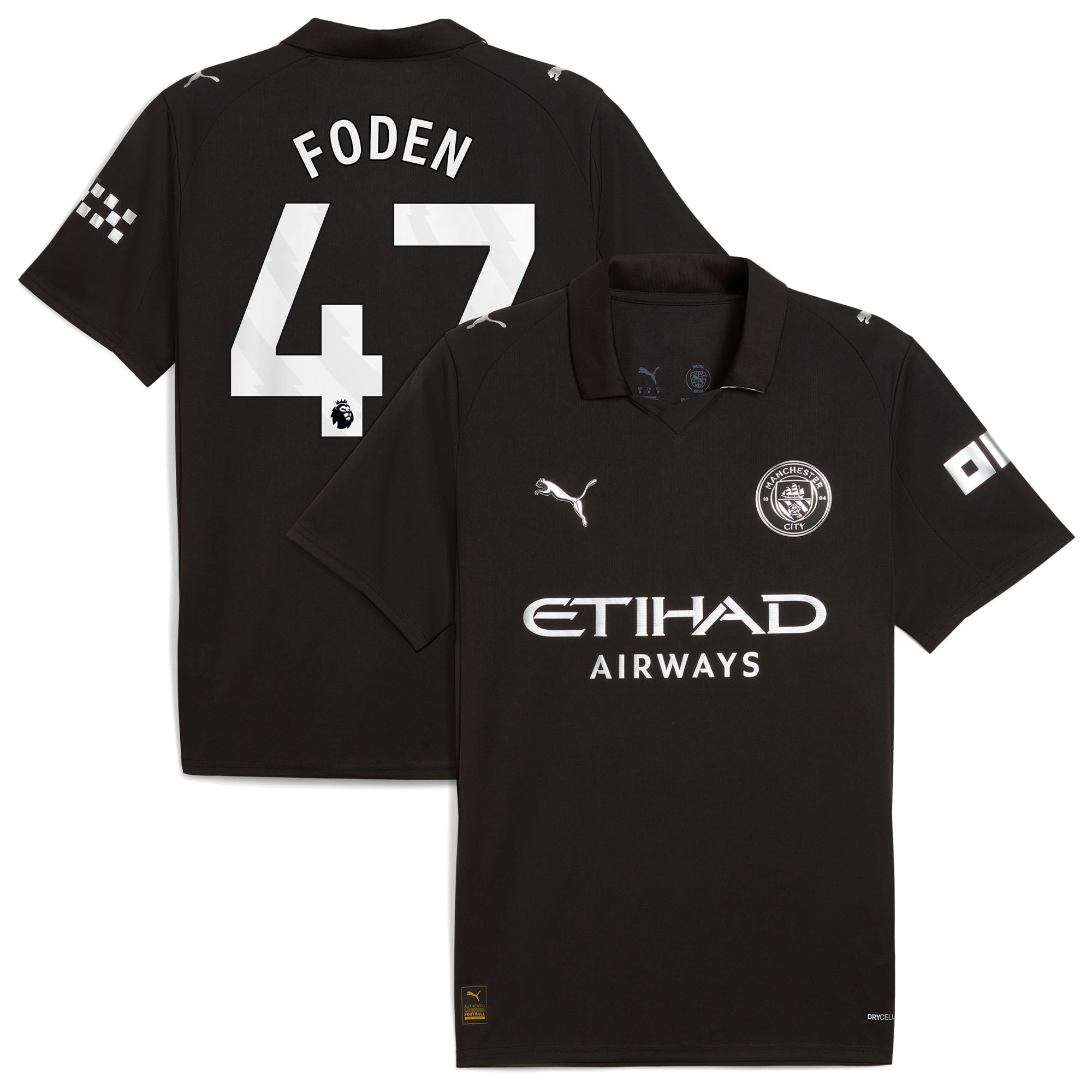 Phil Foden Manchester City Puma 2025/26 Home Replica Player Jersey - Sky Blue/Black/Green