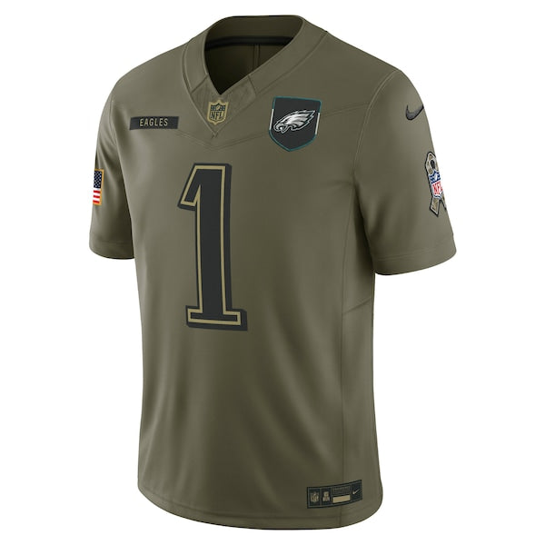 Jalen Hurts Philadelphia Eagles Nike 2025 Salute to Service Limited Jersey - Olive
