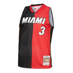 Dwyane Wade Miami Heat Hardwood Classics 2005/06 Split Swingman Jersey - Black/Red