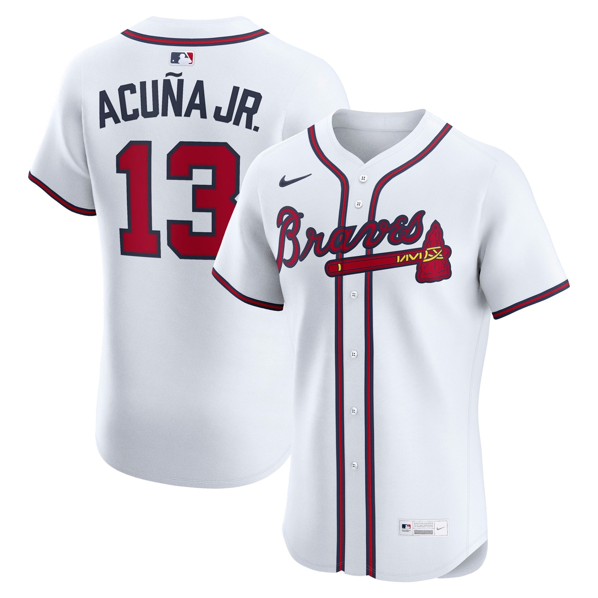 Ronald Acuña Jr. Atlanta Braves Nike Alternate Elite Jersey - Navy/White/Red