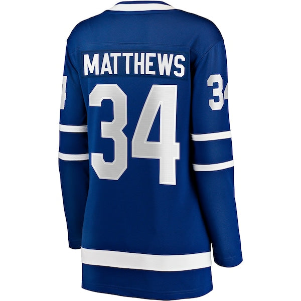 Auston Matthews Toronto Maple Leafs  Women's Captain Patch Home Breakaway Player Jersey - Blue