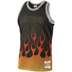 Shaquille O'Neal Los Angeles Lakers 1996-97 Hardwood Classics Flames Swingman Jersey - Black