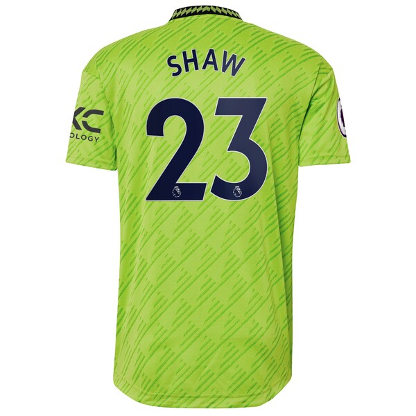 Luke Shaw Manchester United adidas 2022/23 Third Authentic Player Jersey - Neon Green