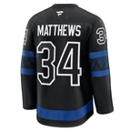 Auston Matthews Toronto Maple Leafs  Captain Patch Alternate Premium Jersey - Black/Blue