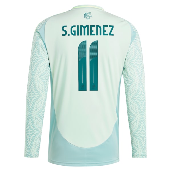 Santiago Giménez Mexico National Team adidas 2024 Away Replica Player Long Sleeve Jersey - Green