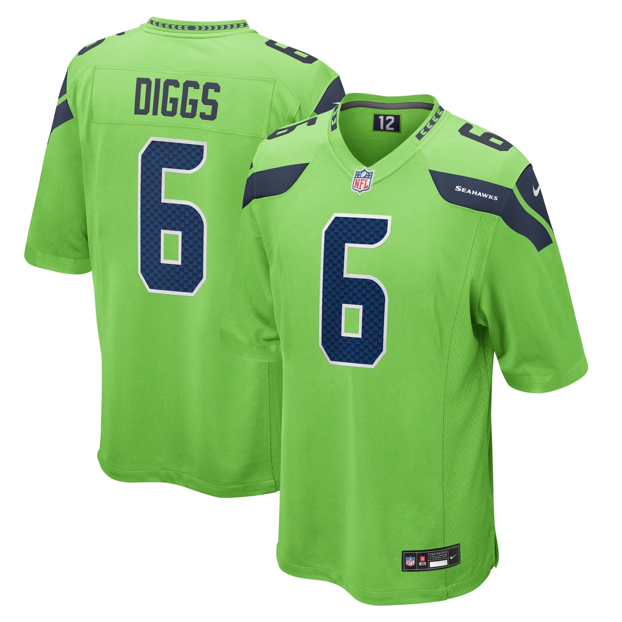 Quandre Diggs Seattle Seahawks Nike Game Jersey - College Navy/Green
