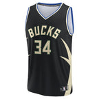 Giannis Antetokounmpo Milwaukee Bucks  Fast Break Replica Player Jersey - Statement Edition - Black