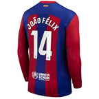 João Félix Barcelona Nike 2023/24 Home Stadium Replica Long Sleeve Player Jersey - Royal