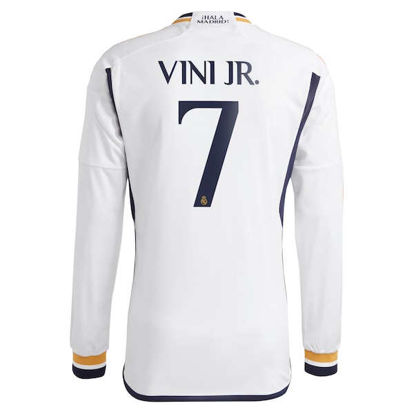 Vini Jr. Los Merengues adidas 2023/24 Home Long Sleeve Replica Player Jersey - White