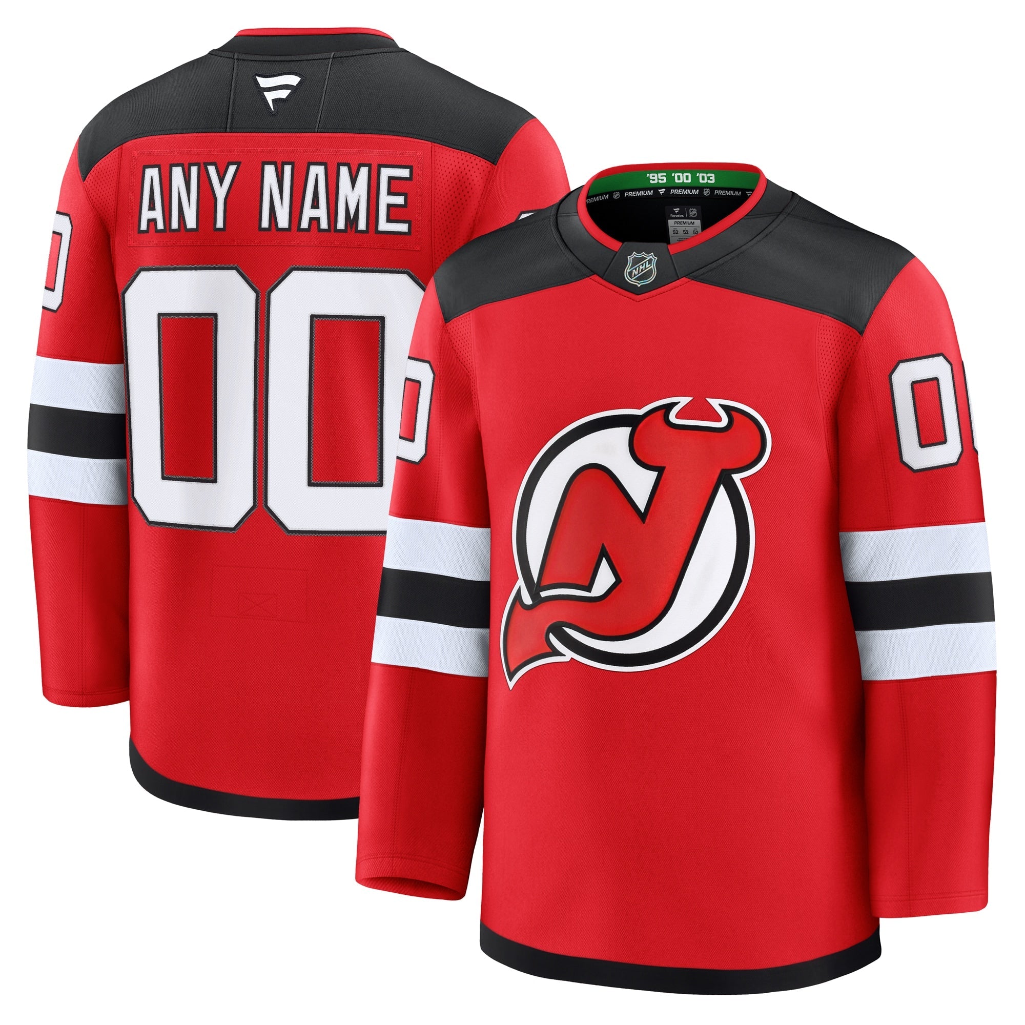 New Jersey Devils  Away Premium Custom Jersey - White/Black/Red