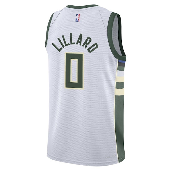 Damian Lillard Milwaukee Bucks Nike Youth Swingman Jersey - Association Edition - White