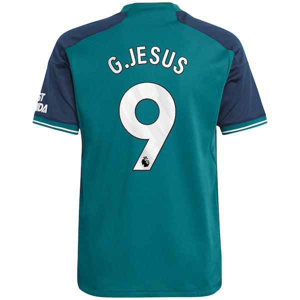 Gabriel Jesus Arsenal adidas Youth 2023/24 Third Replica Player Jersey - Green