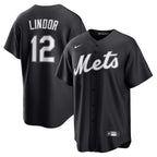 Francisco Lindor New York Mets Nike Lights Out Replica Player Jersey - Black