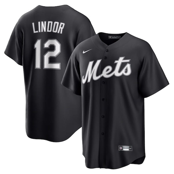 Francisco Lindor New York Mets Nike Lights Out Replica Player Jersey - Black