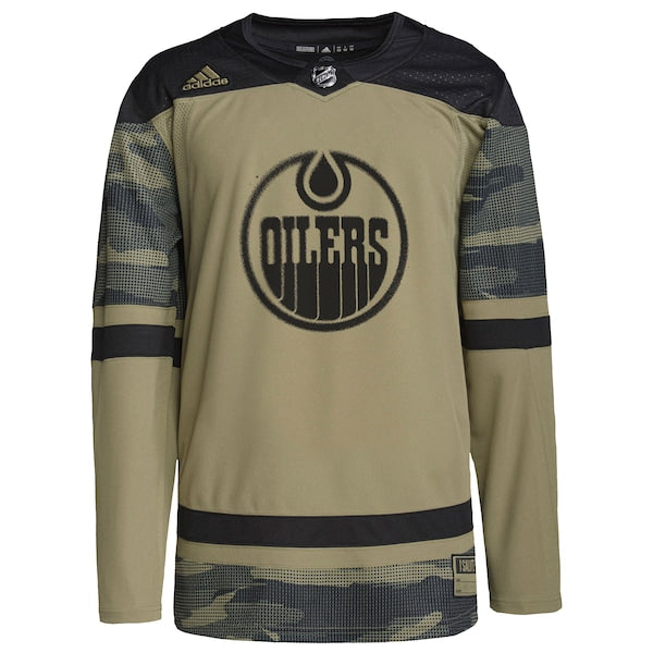 Edmonton Oilers adidas Logo Military Appreciation Team Authentic Practice Jersey - Camo