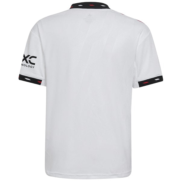 Manchester United adidas Youth 2022/23 Away Blank Replica Jersey - White