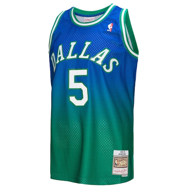 Jason Kidd Dallas Mavericks 1994/95 Hardwood Classics Fadeaway Swingman Player Jersey - Green/Navy