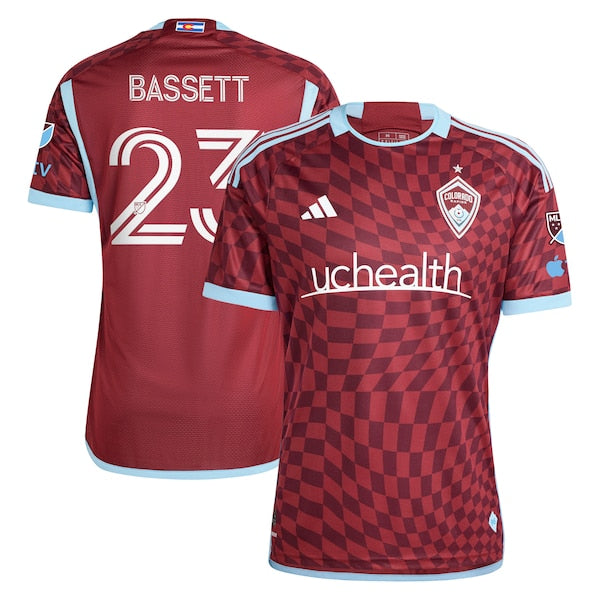Cole Bassett Colorado Rapids adidas 2024 One Flag Kit Authentic Player Jersey - Burgundy