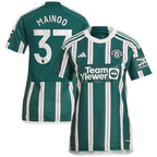 Kobbie Mainoo Manchester United adidas Women's 2023/24 Away Replica Player Jersey - Green/Red