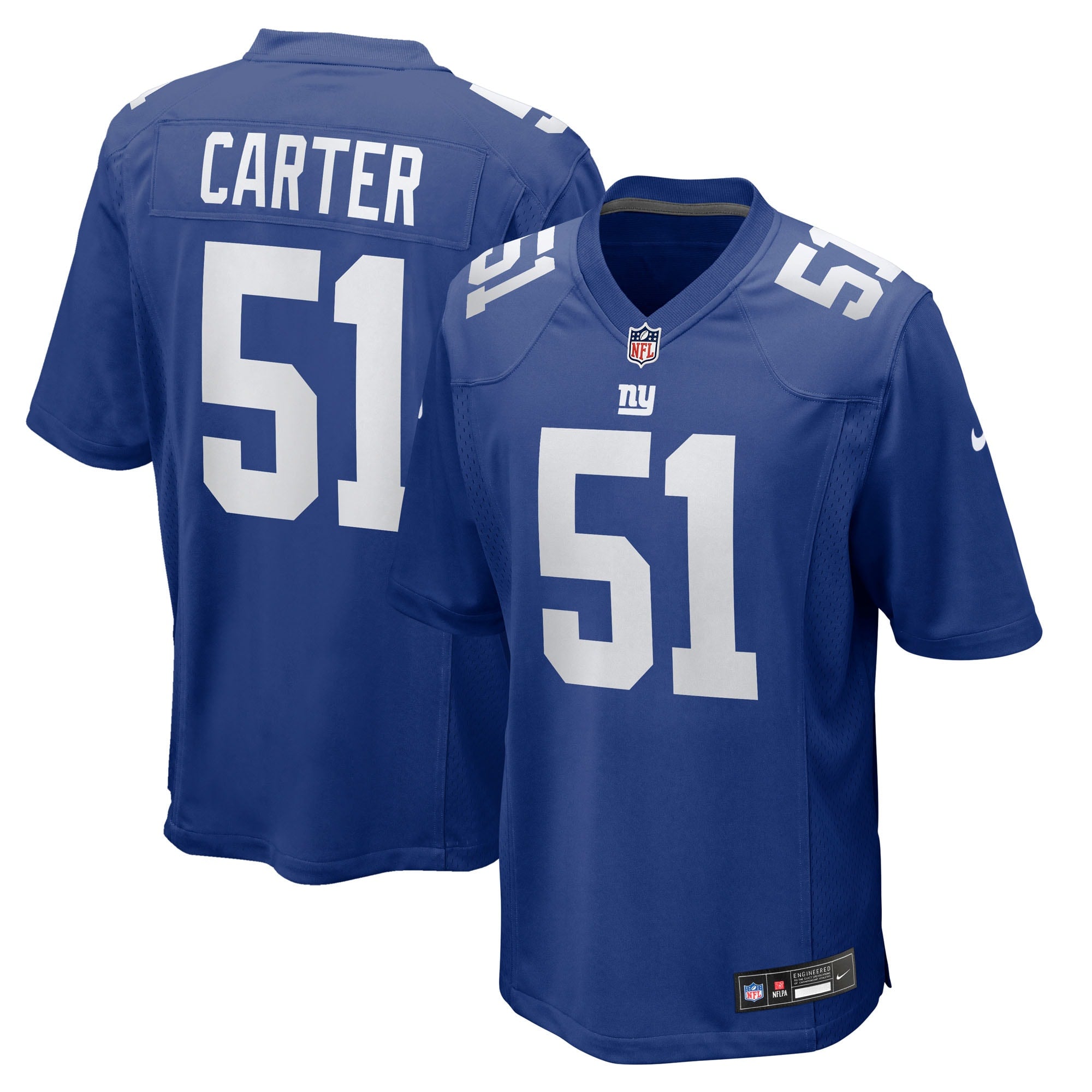 Abdul Carter New York Giants Nike First Round Pick Game Jersey - White/Red/Royal