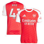 Declan Rice Arsenal adidas 2025/26 Home Replica Player Jersey - Red