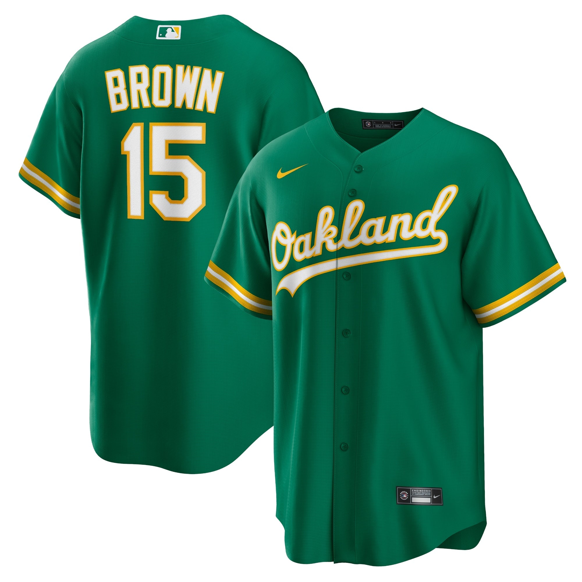 Seth Brown Oakland Athletics Nike Home Replica Jersey - White/Kelly Green