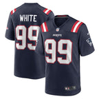 Keion White New England Patriots Nike Team Game Jersey -  Navy/Red/White