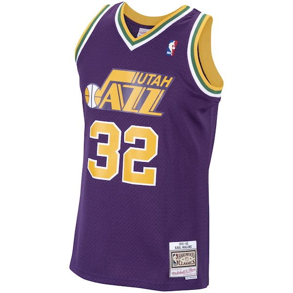 Karl Malone Utah Jazz 1991/92 Hardwood Classics Swingman Jersey - Purple