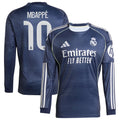 Kylian Mbappé Los Merengues adidas 2025/26 Away Replica Long Sleeve Player Jersey - Blue/White