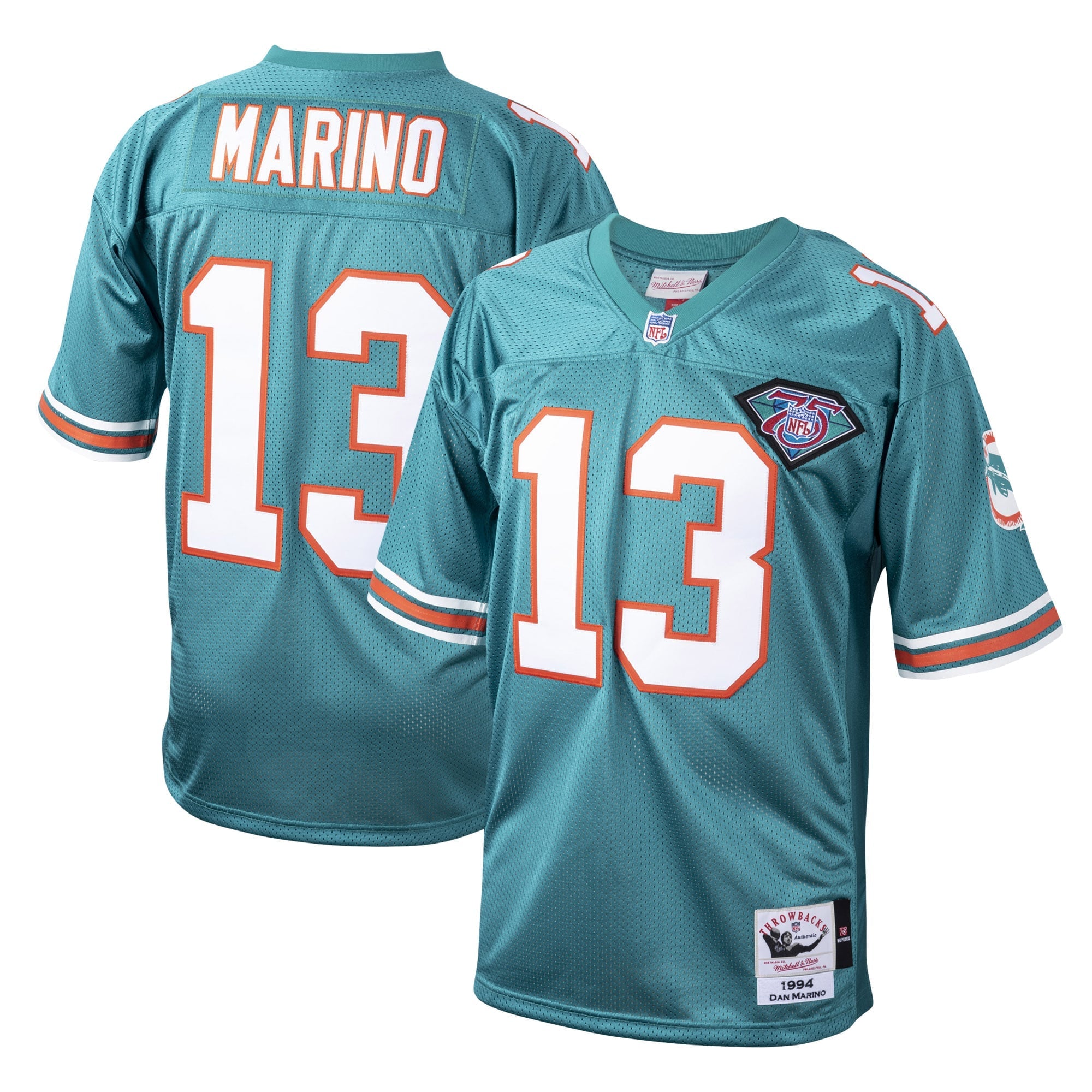 Dan Marino Miami Dolphins 1995 Authentic Throwback Retired Player Jersey - White/Aqua