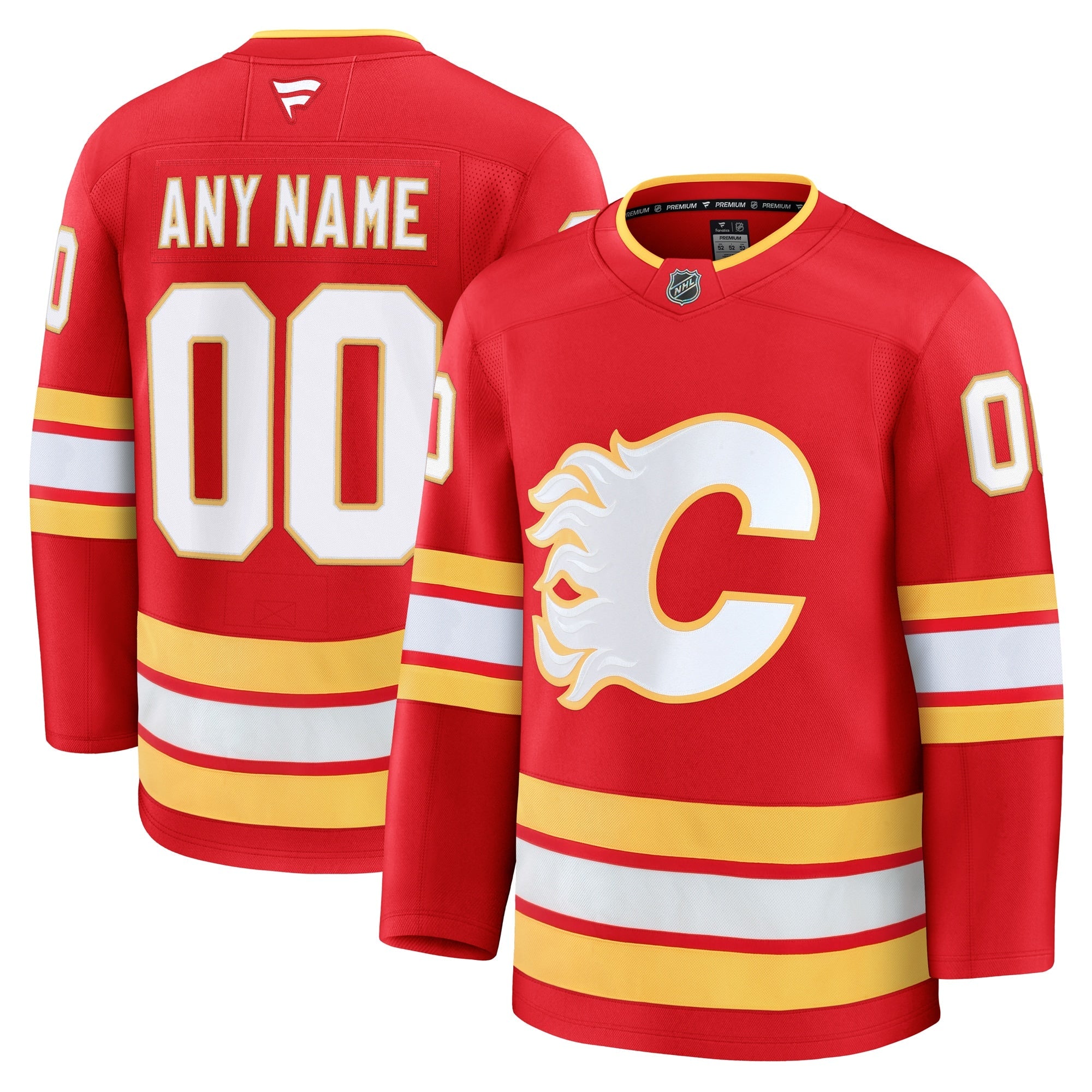 Calgary Flames  Away Premium Custom Jersey - White/Red/Black