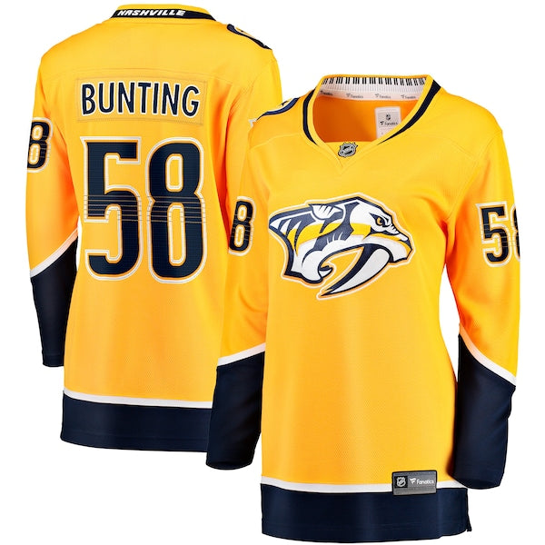 Michael Bunting Nashville Predators  Women's Home Breakaway Player Jersey - Gold