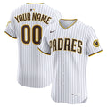 San Diego Padres Nike Home Elite Sponsor Patch Custom Jersey - White