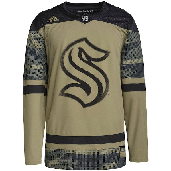 Seattle Kraken adidas Military Appreciation Team Authentic Practice Jersey - Camo