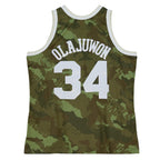 Hakeem Olajuwon Houston Rockets Hardwood Classics 1993/94 Ghost Green Swingman Jersey - Camo
