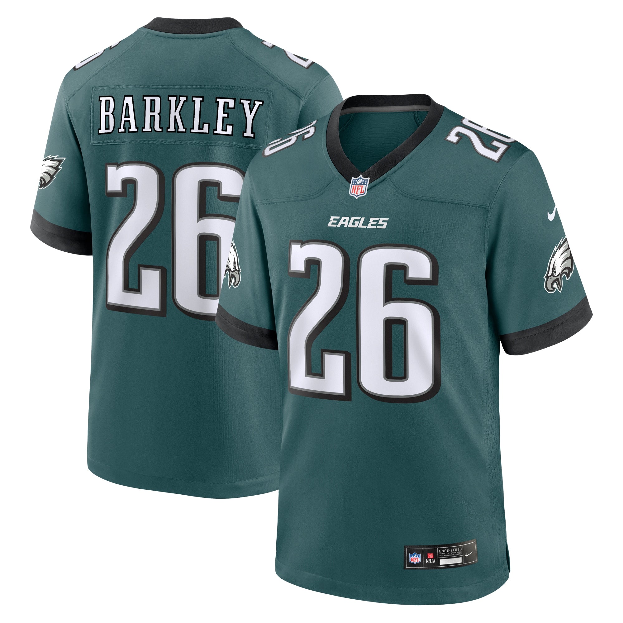 Saquon Barkley Philadelphia Eagles Nike White Game Jersey -  White/Black/Green/Kelly Green