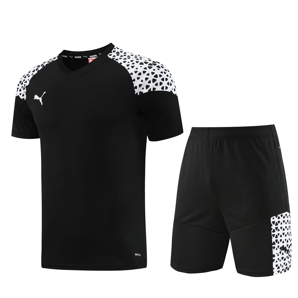 Puma Short Sleeve Training Jersey Set-PD02- Black/White