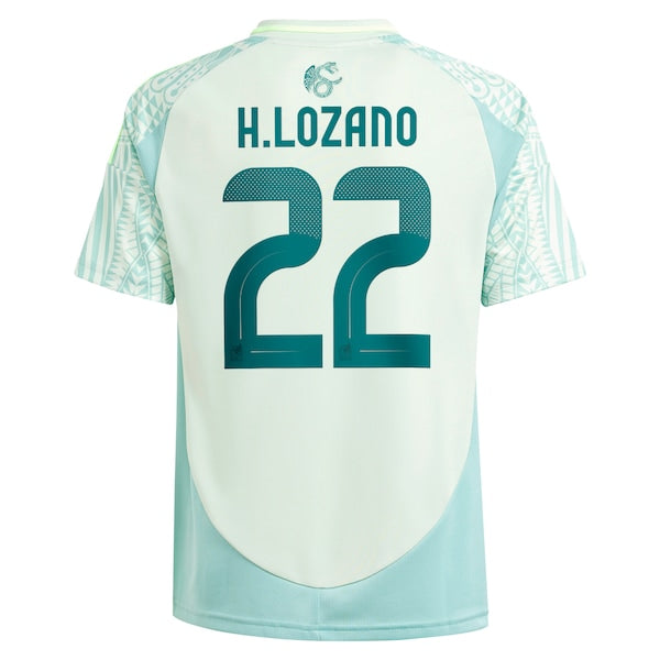 Hirving Lozano Mexico National Team adidas Youth 2024 Away Replica Player Jersey - Green/Burgundy