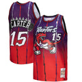 Vince Carter Toronto Raptors 1998/99 Hardwood Classics Fadeaway Swingman Player Jersey - Red/Purple