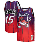Vince Carter Toronto Raptors 1998/99 Hardwood Classics Fadeaway Swingman Player Jersey - Red/Purple